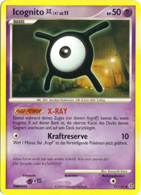 Icognito X 71 — Secret Wonders (German Pokémon TCG card)
