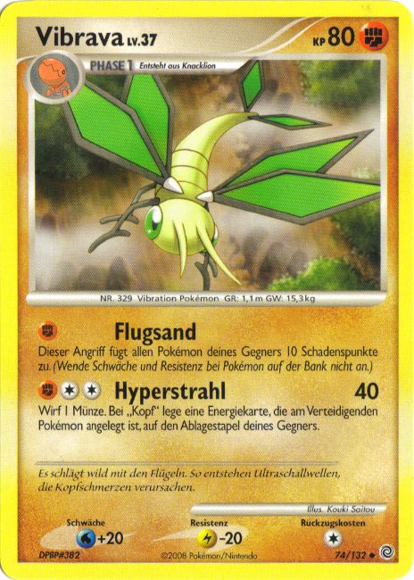 Vibrava 74 — Secret Wonders (German Pokémon TCG card)