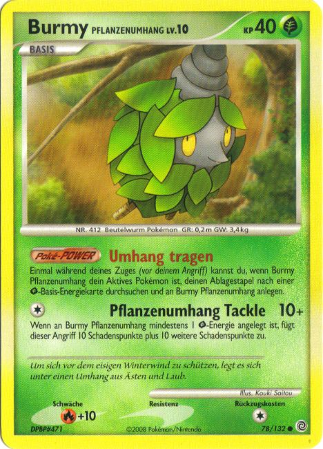 Burmy Pflanzenumhang 78 — Secret Wonders (German Pokémon TCG card)
