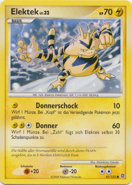 Elektek 87 — Secret Wonders (German Pokémon TCG card)