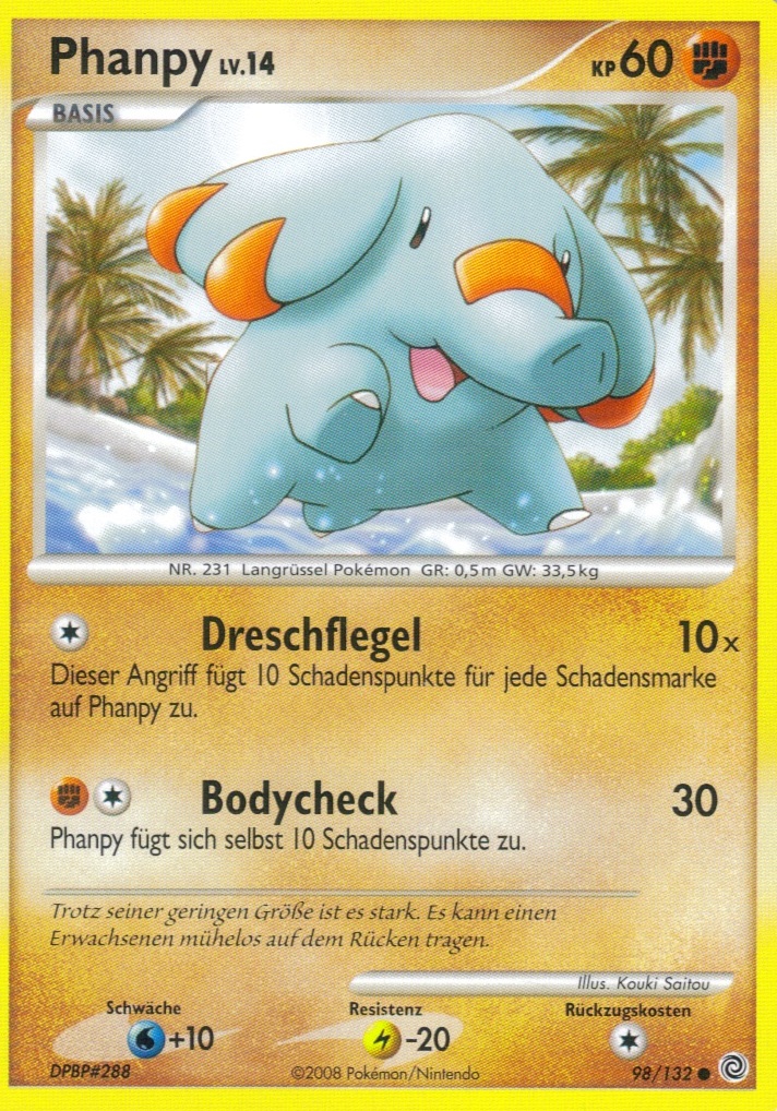 Phanpy 98 — Secret Wonders (German Pokémon TCG card)