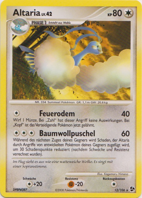 Altaria 12 — Great Encounters (German Pokémon TCG card)