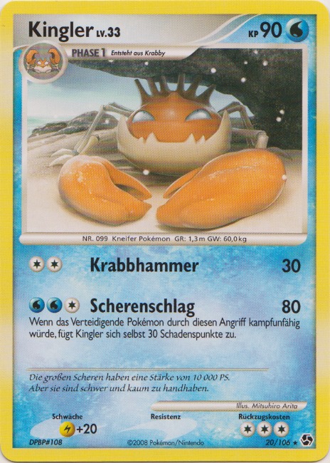 Kingler 20 — Great Encounters (German Pokémon TCG card)