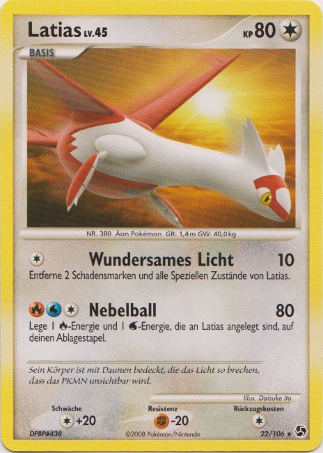 Latias 22 — Great Encounters (German Pokémon TCG card)