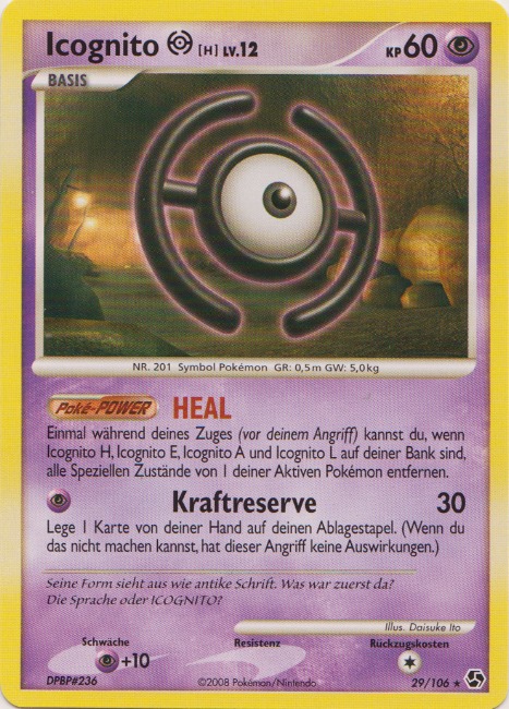 Icognito H 29 — Great Encounters (German Pokémon TCG card)