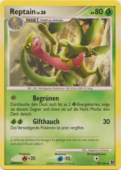 Reptain 40 — Great Encounters (German Pokémon TCG card)