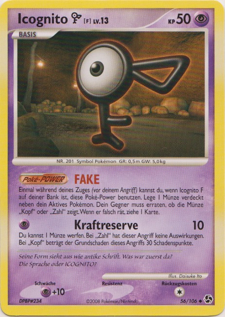 Icognito F 56 — Great Encounters (German Pokémon TCG card)
