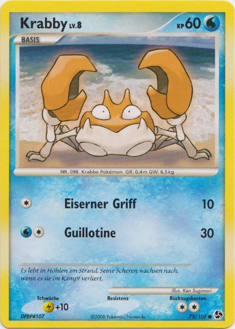 Krabby 75 — Great Encounters (German Pokémon TCG card)