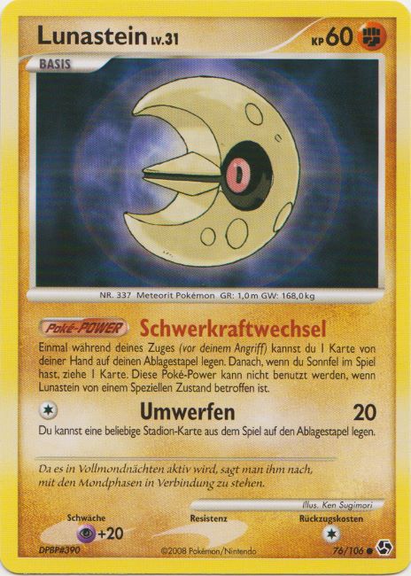 Lunastein 76 — Great Encounters (German Pokémon TCG card)