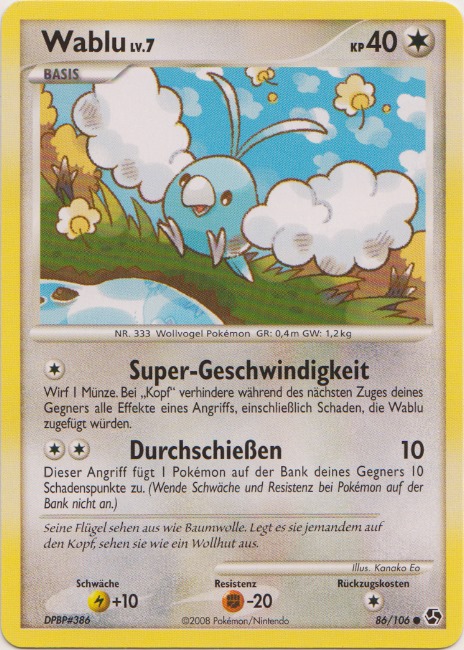 Wablu 86 — Great Encounters (German Pokémon TCG card)