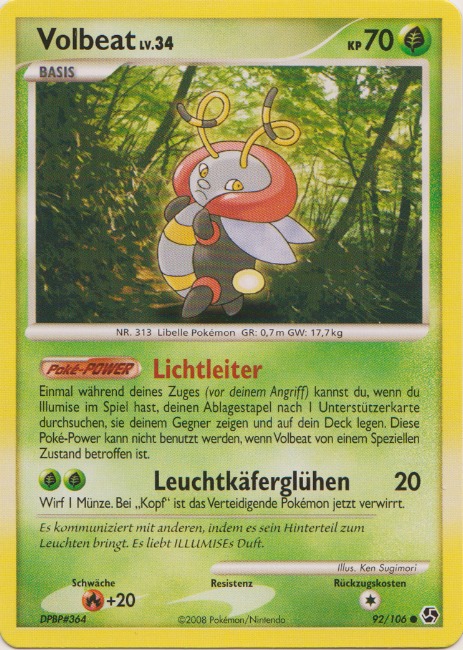 Volbeat 92 — Great Encounters (German Pokémon TCG card)