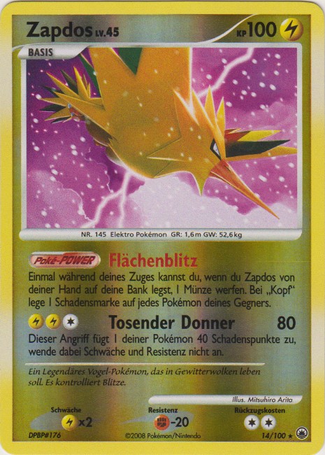 Zapdos 14 — Majestic Dawn (German Pokémon TCG card)
