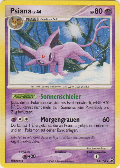 Psiana 18 — Majestic Dawn (German Pokémon TCG card)