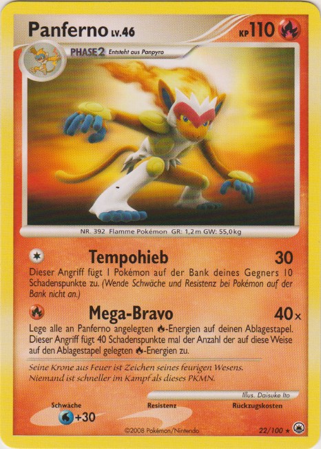 Panferno 22 — Majestic Dawn (German Pokémon TCG card)