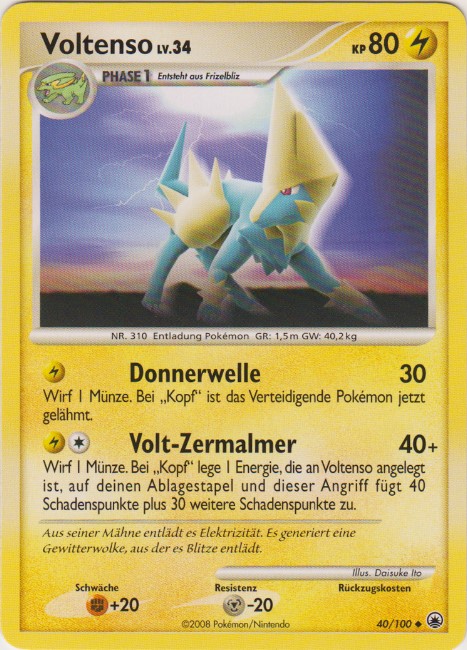 Voltenso 40 — Majestic Dawn (German Pokémon TCG card)
