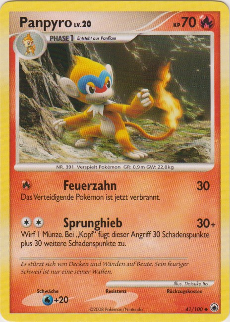 Panpyro 41 — Majestic Dawn (German Pokémon TCG card)