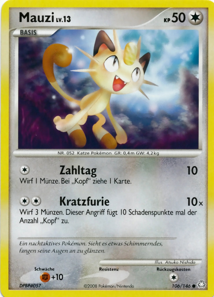 Mauzi 106 — Legends Awakened (German Pokémon TCG card)