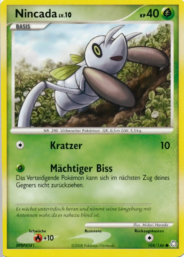 Nincada 108 — Legends Awakened (German Pokémon TCG card)