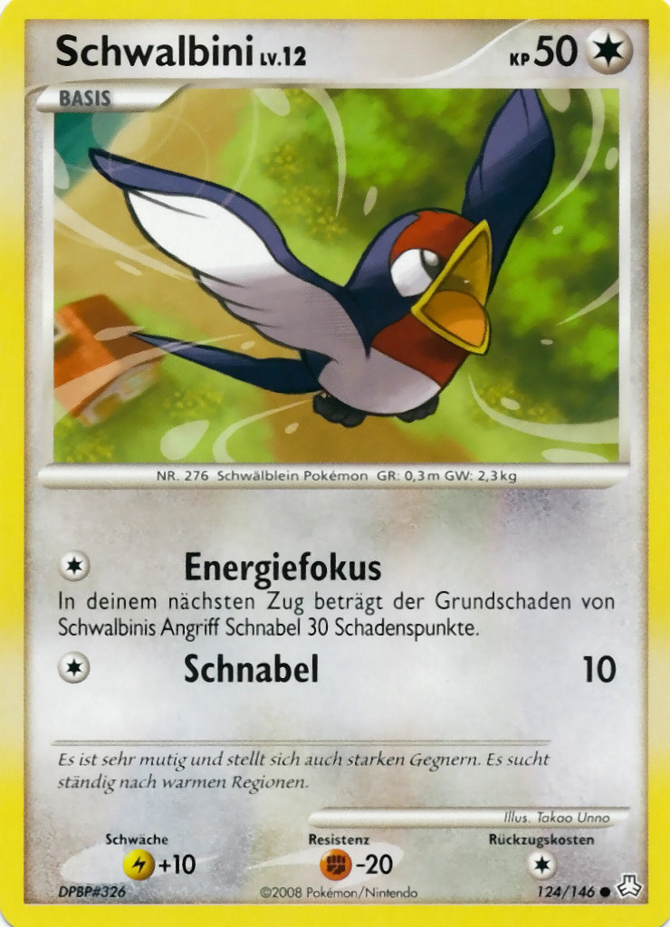 Schwalbini 124 — Legends Awakened (German Pokémon TCG card)