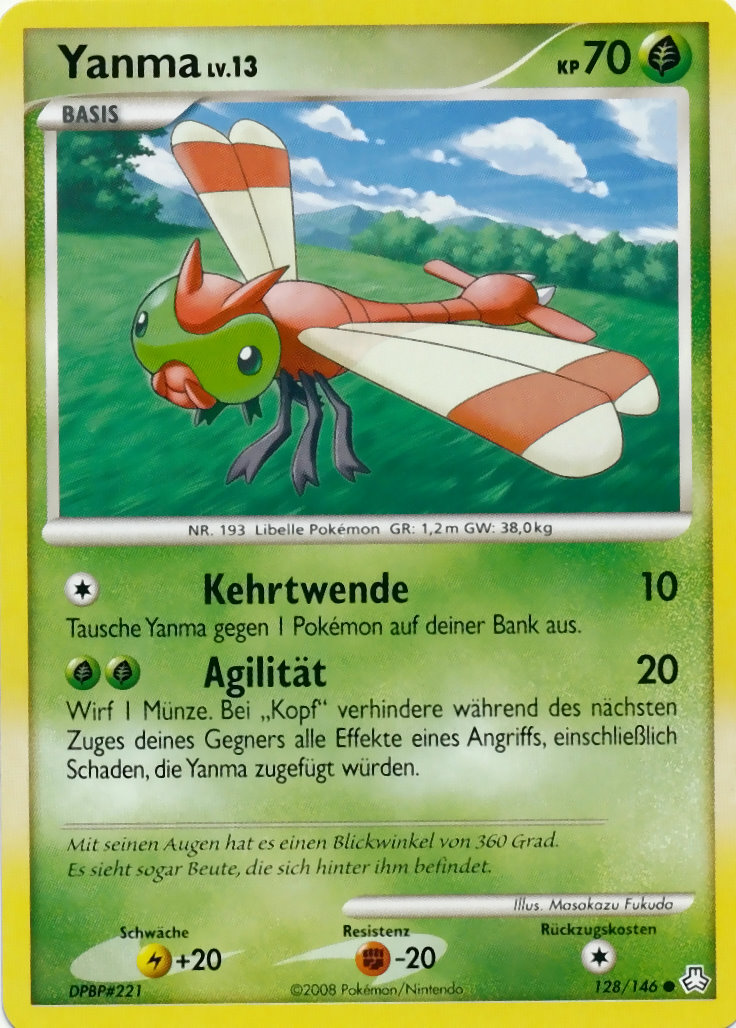 Yanma 128 — Legends Awakened (German Pokémon TCG card)