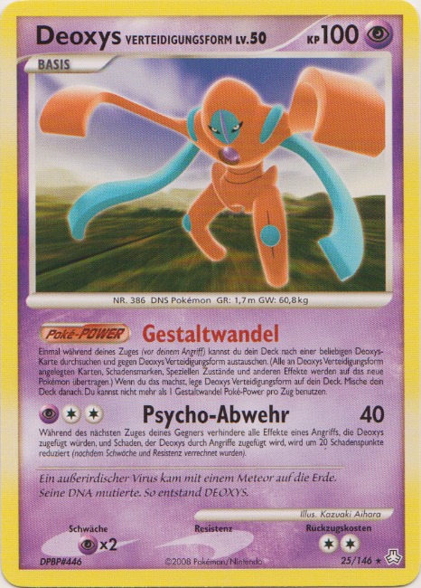 Deoxys Verteidigungsform 25 — Legends Awakened (German Pokémon TCG card)