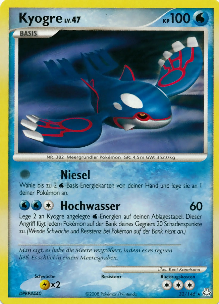 Kyogre 32 — Legends Awakened (German Pokémon TCG card)