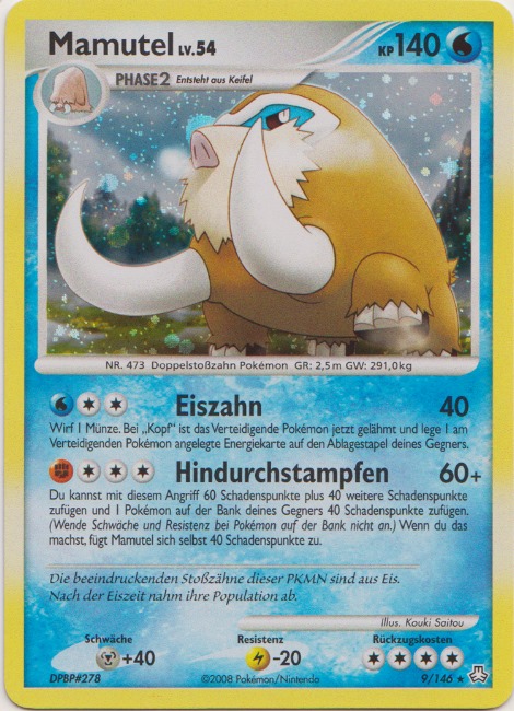 Mamutel 9 — Legends Awakened (German Pokémon TCG card)