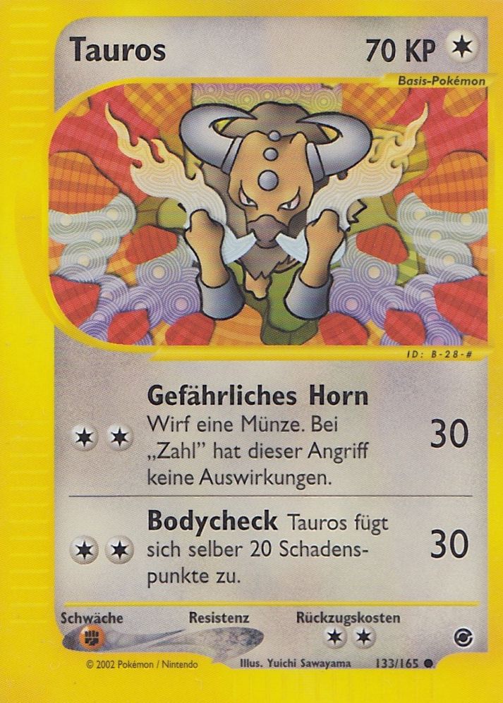 Tauros 133 — Expedition Base Set (German Pokémon TCG card)