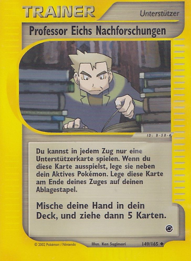 Professor Eichs Nachforschunge 149 — Expedition Base Set (German Pokémon TCG card)