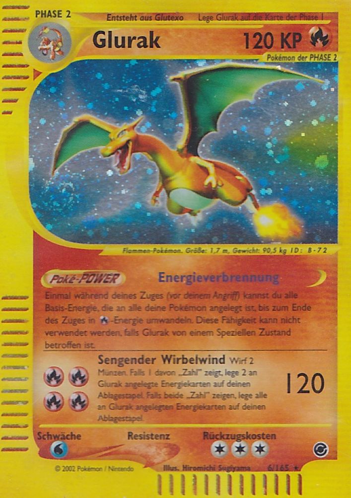 Glurak 6 — Expedition Base Set (German Pokémon TCG card)