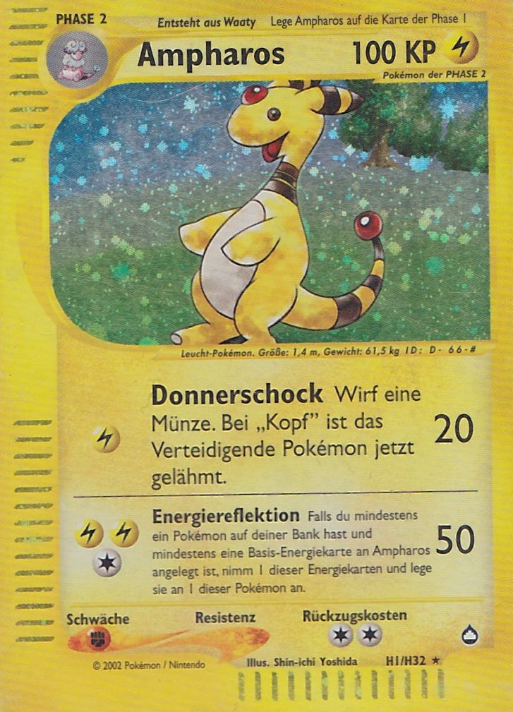 Ampharos 1 — Aquapolis (German Pokémon TCG card)