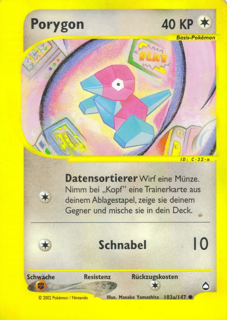 Porygon 103b — Aquapolis (German Pokémon TCG card)