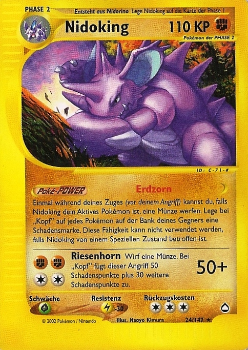 Nidoking 24 — Aquapolis (German Pokémon TCG card)