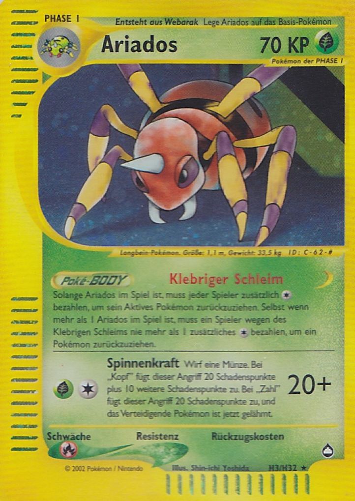 Ariados 3 — Aquapolis (German Pokémon TCG card)