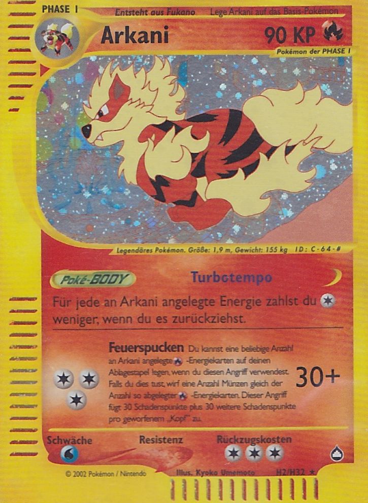 Arkani H02 — Aquapolis (German Pokémon TCG card)