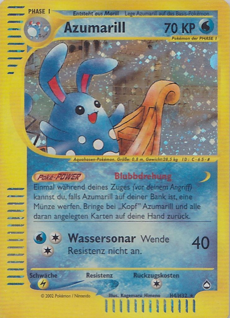 Azumarill H04 — Aquapolis (German Pokémon TCG card)