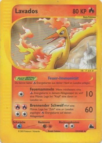 Lavados 21 — Skyridge (German Pokémon TCG card)
