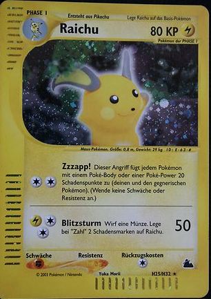Raichu 27 — Skyridge (German Pokémon TCG card)