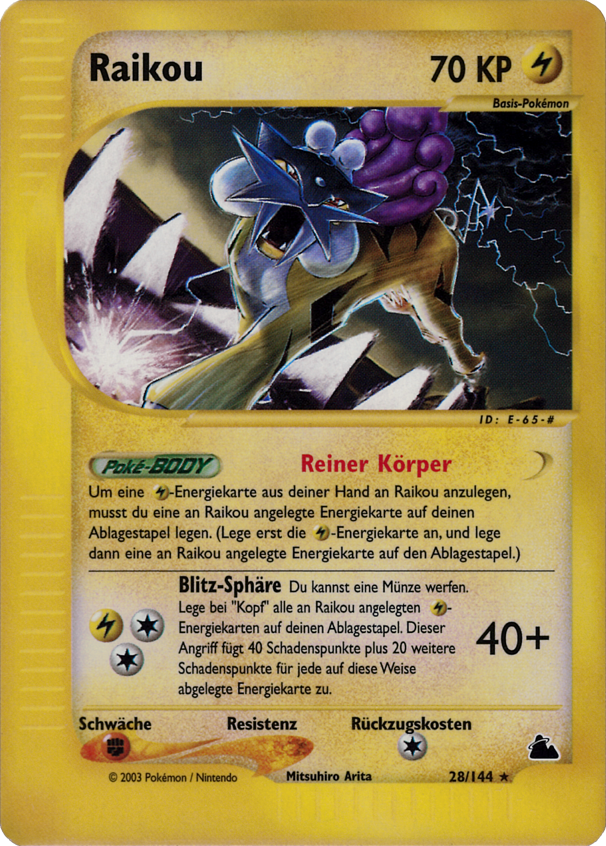 Raikou 28 — Skyridge (German Pokémon TCG card)