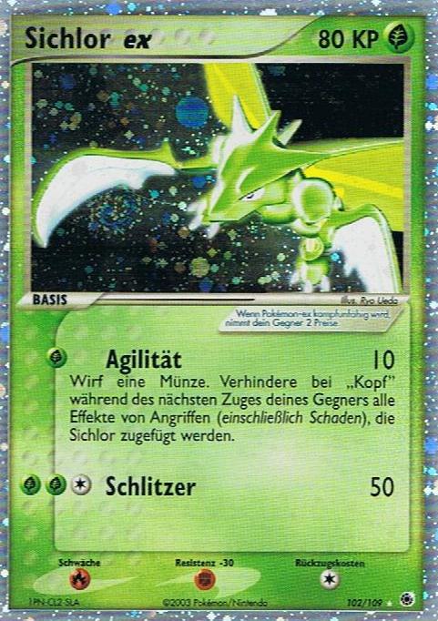 Sichlor ex 102 — EX Ruby & Sapphire (German Pokémon TCG card)