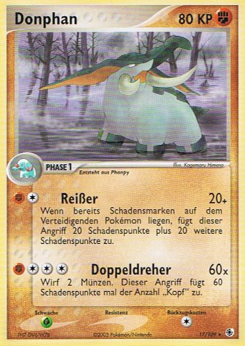 Donphan 17 — EX Ruby & Sapphire (German Pokémon TCG card)