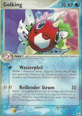 Golking 21 — EX Ruby & Sapphire (German Pokémon TCG card)