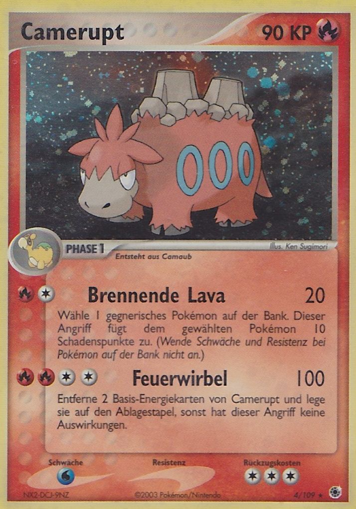 Camerupt 4 — EX Ruby & Sapphire (German Pokémon TCG card)