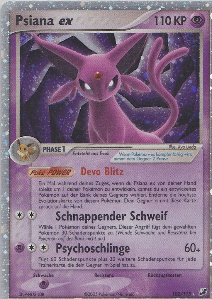 Psiana ex 102 — EX Unseen Forces (German Pokémon TCG card)