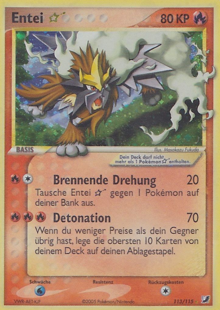Entei * 113 — EX Unseen Forces (German Pokémon TCG card)