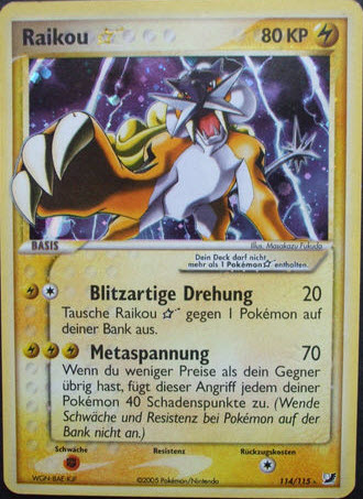 Raikou * 114 — EX Unseen Forces (German Pokémon TCG card)