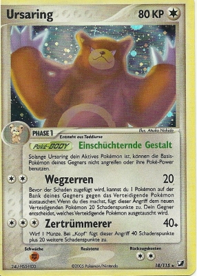 Ursaring 18 — EX Unseen Forces (German Pokémon TCG card)