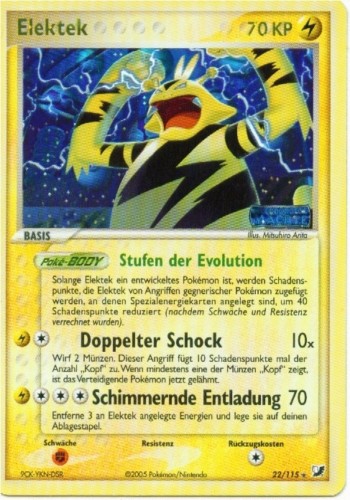 Elektek 22 — EX Unseen Forces (German Pokémon TCG card)