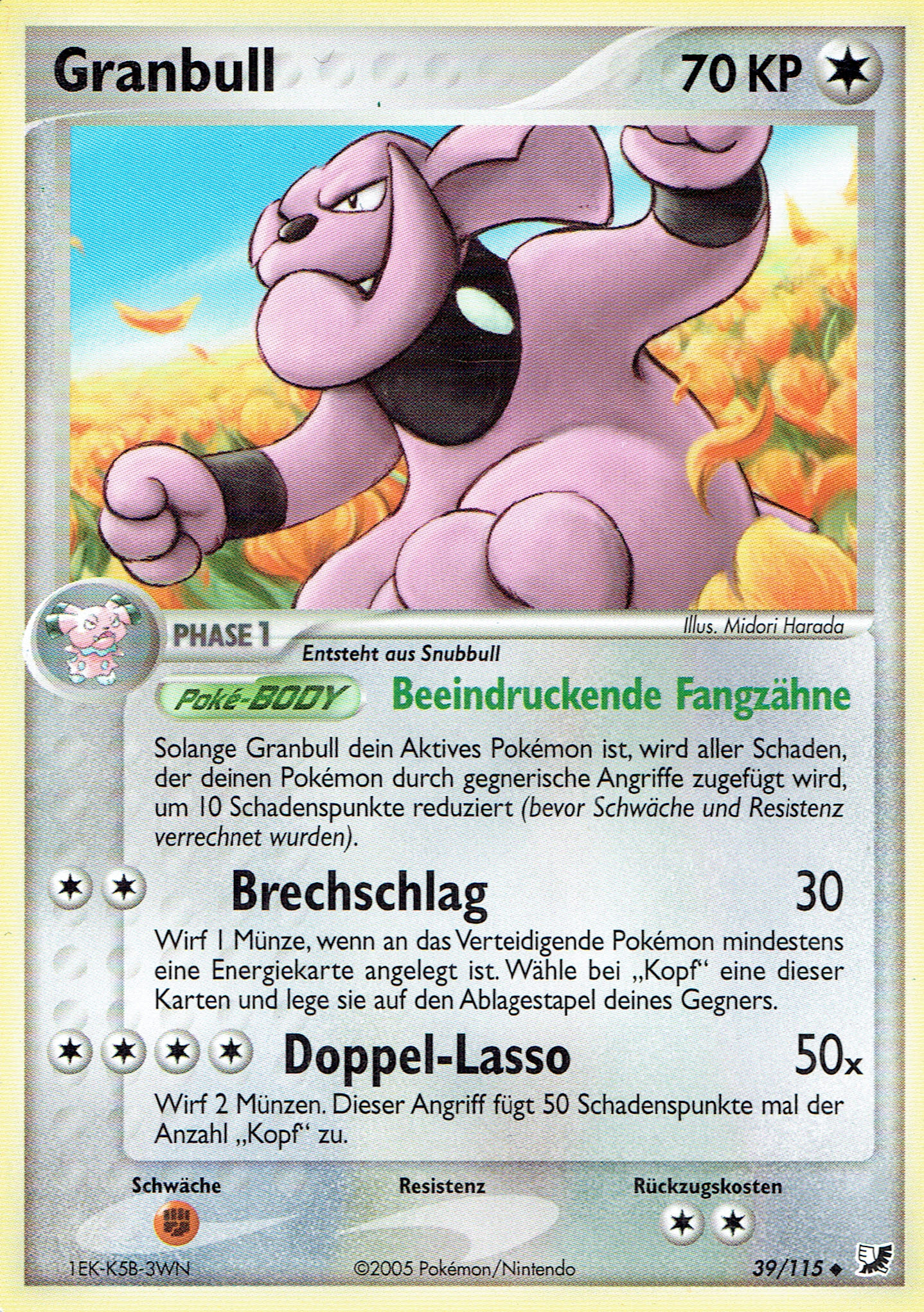 Granbull 39 — EX Unseen Forces (German Pokémon TCG card)