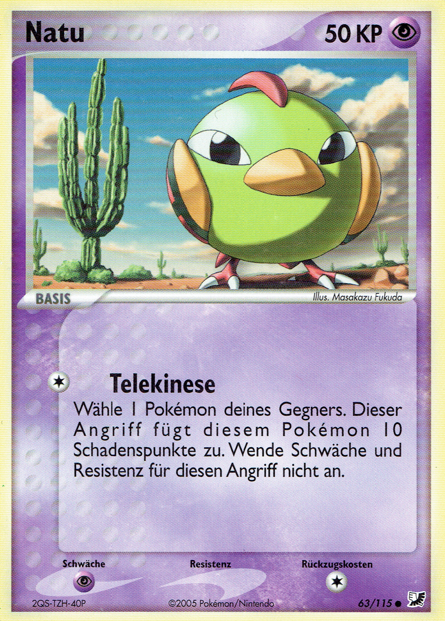 Natu 63 — EX Unseen Forces (German Pokémon TCG card)